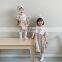 Sisters outfit Toddler Baby Girls Dress Cotton Embroidery Flowers Plaid Kids Dress Childrenswear Wholesale