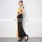 Elegant Patchwork Hit Color Jumpsuit Female Halter Sleeveless High Waist Tunic Women
