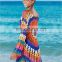 Hand Made Crochet Cover up Colorful Tunic for Beach Sexy Bikini cover up Sarong Beachwear Pareo Beach Bathing Suit Cover ups