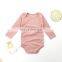 Wholesale Envelope Solid Rib Crotch Snap Baby Bodysuit Long Sleeve