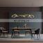 Modern living room chandelier Nordic semicircle circle creative bedroom dining room stainless steel light luxury lamps