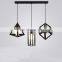 antique creative designer chandelier lamp triangle wrought iron chandelier for living room decorative