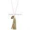 Boho Gypsy Jewelry Bohemian Beads Tassel Necklace with druzy charm