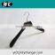 Top quality custom black wooden clothes hanger with trouser hanger for men suit