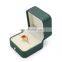Custom Logo High Quality PU Leather Dark Green Ring Box Jewelry Box