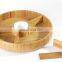 Wood bamboo lazy susan with removable dividers