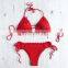 Hot Sale Crochet Bikini Set, Cheeky Knitted Boho Handmade Swimsuit Swimwear Vietnam Supplier Cheap Wholesale
