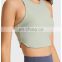 New Ribbed High Neck Yoga Crop Tank Top Ladies Workout Running Training Bra Top High Strech Sports Fitness Wear For Women
