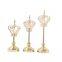 Wholesale Wedding Crystal Glass Candlesticks Metal Gold Silver Crown Candle Holder For Wedding Decoration