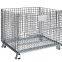 Warehouse Steel Collapsible Wire Mesh Storage Bins Industrial Stackable PET Preforms Wire Mesh Container Cage With Wheels Mesh Wire Storage Cage