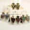 EA3227 New gold electroplated natural crystal gemstone arrowhead earring