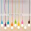 2016 Colorful Pendant Lights with E27 Silicone Lamp Holder LED Pendant Lamps