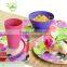 4 color decal printing bamboo fiber eco dinner set