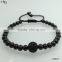 2016 fashion macrame bead bracelet with rose gold Plated 8mm Micro Pave Cz Beads