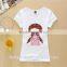 Factory cheap plain white t-shirts girls t shirts