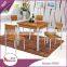 Dining room furniture general Use durable modern design metal legs 15 mm thick MDF rose wood dinner table set