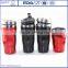 Hot selling 16oz double wall clear outer plastic inner stainless steel travel tumbler coffee car mug