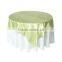 plain styled satin fabric table cover/ overlay for wedding banquet hotel