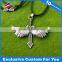 Zinc alloy wing shape antique silver finish tag/pendant/dog tag with nice chain