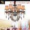LED Design gold glass pendant light, european style modern crystal chandelier lamp with factory