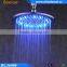 Round Brass Luxury Shower High Pressure Colorful LED Shower Head Powered by Water Pressure