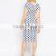 2015 Latest wrap design polka dot chiffon maternity dress for pregnant women