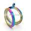 30mm Stainless Steel Magnetic Plain Rainbow Color Lockets Floating Glass Lockets
