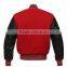 Black Red Varsity Men's wool / leather jacket soft lambskin Leather jacket for men's and boys winter