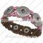 CJ3839 Ginger snaps bracelet, net leather charm bracelet, ladies leather cuff bracelet