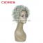 brazilian virgin human hair natural grey mommy wig, fashion kinky curly cosplay wig