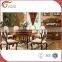 Top grade solid wood rotating round tables European antique dining room furniture A20