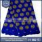 2016 royal blue tokay african lace fabric embroidery design high quality 5 yard swiss cotton voile lace with stone