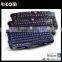 Cool Backlit LED Illuminated Ergonomic usb Wired Gaming keyboard--LK611--Shenzhen Ricom