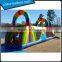 Inflatable rainbow slide bouncy / Colorful inflatable obstacle bouncer for kids
