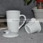 chinese white porcelain tea cup mug with filter and lid