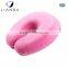 Cute Fast Delivery plush fabric ergonomic memory foam travel neck pillow with simple logo