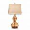 wholesale modern style chrome base purple glass lamps with white barrel fabric shade for home decor