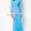 Beaded long sleeve chiffon two color young women muslim dress