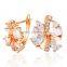 Rellecona Wholesale Fashion Cubic Zirconia Plating Gold Colored Hoop Earrings