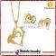 Stainless Steel Gold Plated Jewelry Sets with Butterfly Pendant