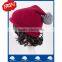 In stock new product china manufacturer OEM CUSTOM LOGO winter women fur pompons beanie hat and cap