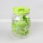 2.5L Glass Jar With Faucet Flower Printing Beverage Juice Dispenser With Cups