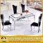 luxury 6 seaters marble top metal dining table set