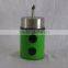 colored metal coated glass dorica olive oil bottle