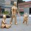 Fiberglass children play sculpture statue