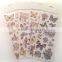 Light Brown Color Butterfly Glitter sticker, Popular Design Decorative Shinny Glitter Sticker
