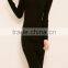 2016 Customized manufactorying korean style long sleeve V neck knitted ladies dress