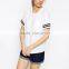 2017 top quality customized printed t shirts with stripe sleeves