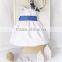 White Dress Girls Frocks Ruffle Sleeve High Waist Ribbon Summer Children Clothes