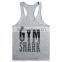 2016 New Design GYM Fitness Wear Singlet 95%Cotton 5%Spandex Screen Print GYM Shark Logo Men Tank Top Sport GYM Shark